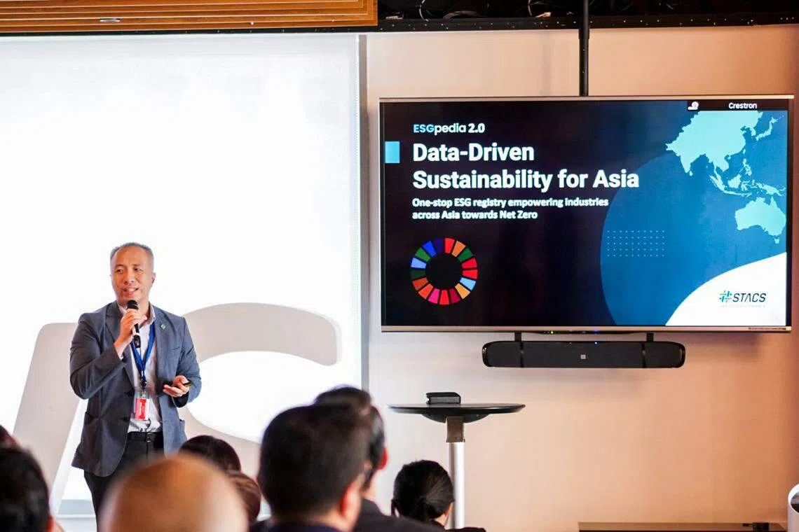 ESGpedia 2.0 will have greater data coverage, enhanced solutions and analytics, and assessment tools, said Benjamin Soh, founder and managing director of Stacs, which is behind the platform. PHOTO: 