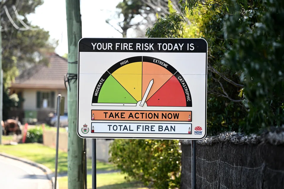 A bushfire danger advisory sign shows extreme fire risk and a total fire ban in Dural, north-west of Sydney, Australia, Sept 20, 2023. Global tensions have mounted in recent years notably due to Russia’s invasion of Ukraine and the growing rivalry between the United States and China, hiking fears the climate crisis will be pushed down the geopolitical agenda.