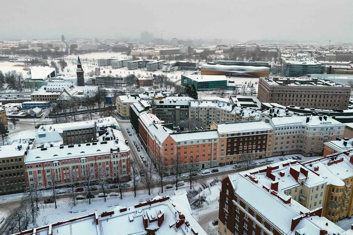 Finnish capital Helsinki on Jan 3, 2024. Jennifer De Paola, a happiness researcher at the University of Helsinki, said that Finns’ close connection to nature and healthy work-life balance were key contributors to their life satisfaction. 