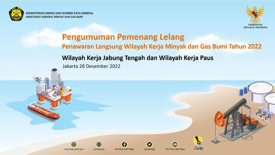 The Paus working area and Jabung Tengah working area are the new blocks that awarded to domestic firms.