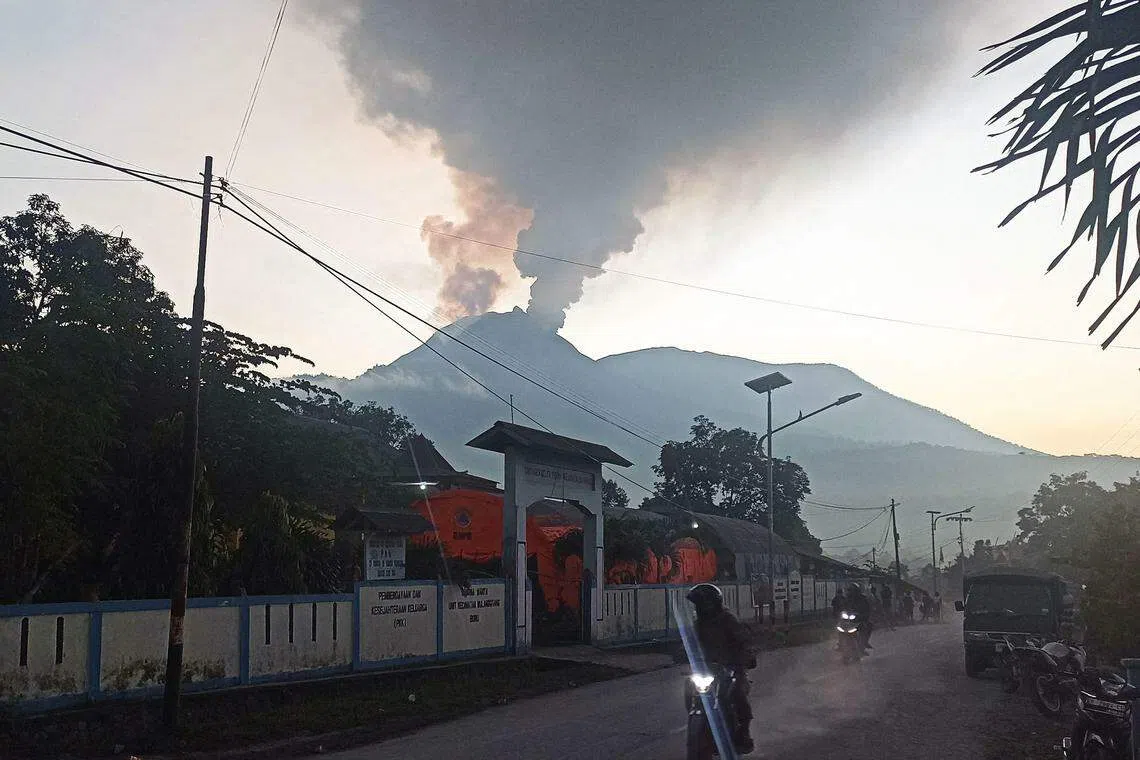 Mount Lewotobi Laki-Laki in East Nusa Tenggara province has erupted several times in recent weeks, including an eruption on Monday that spewed volcanic ash 1.5 km above its peak.
