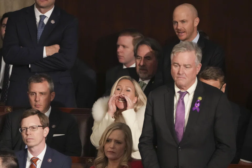 Rep Marjorie Taylor Greene of Georgia tried to disrupt President Joe Biden's State of the Union address by calling him a liar.