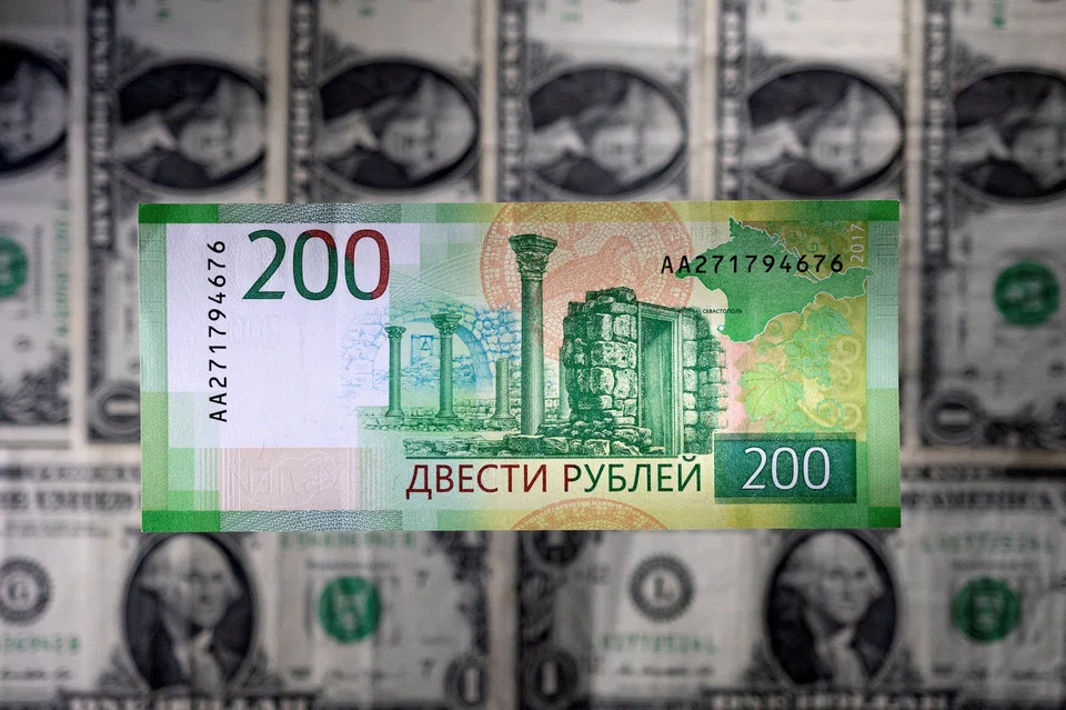 THE Russian rouble jumped on Wednesday (May 4) to around a 2-year high against both the US dollar and the euro, retaining the support of hefty capital controls as the European Union proposed a new package of sanctions against Russia for events in Ukraine.