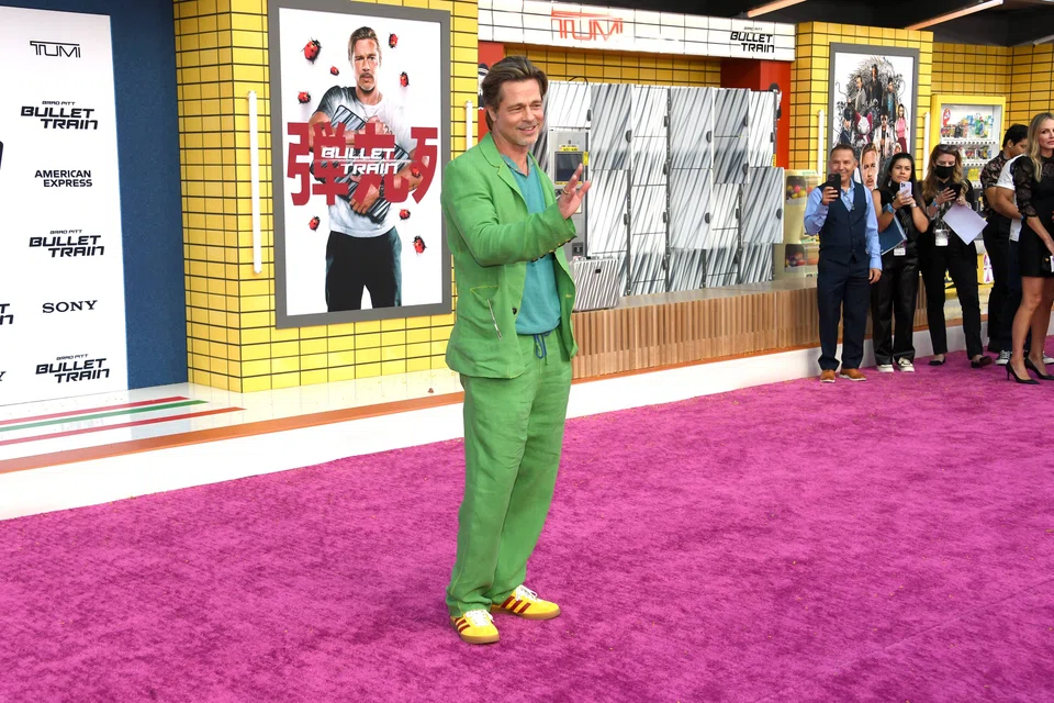 Pitt attending the the Los Angeles premiere of Bullet Train  on Aug 1;  the movie has topped  the US domestic box office chart, but it was only a so-so result given its US$90 million price tag and Pitt’s star power.
