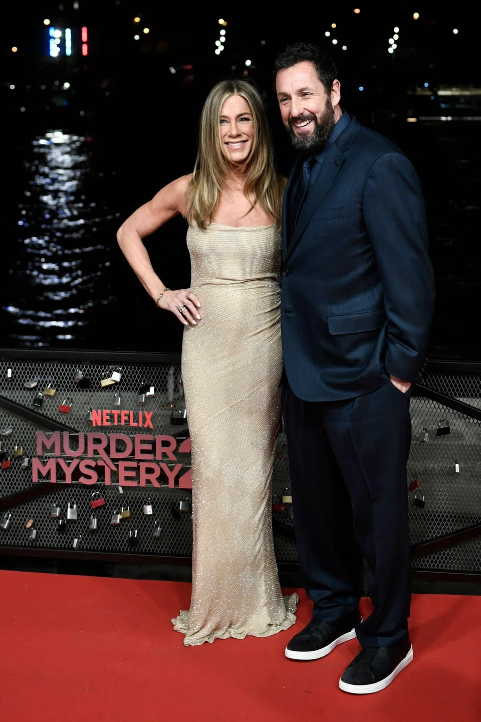 Jennifer Aniston and Adam Sandler play a married couple in the 2019 Netflix film 'Murder Mystery' and its sequel, which begins streaming on Friday.