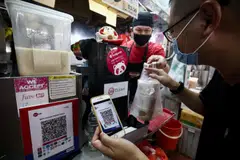 Customers can scan the Nets QR code or SG QR code at participating stores using the Healthy 365 app.