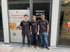 (From left) Jerome Wong, Lim Wei Jie and Nadi Chan, part of Foreword Coffee Roasters' new training and development team at Foreword Bakehouse.