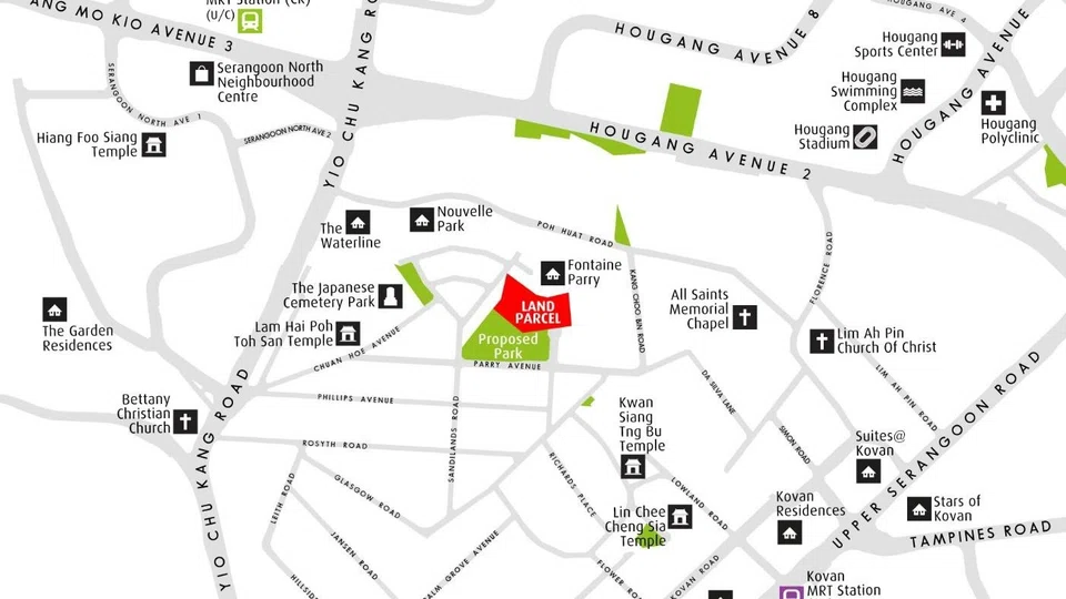 The site is located within the Rosyth Estate and is near dining and shopping amenities such as Serangoon North Neighbourhood Centre and Heartland Mall. 