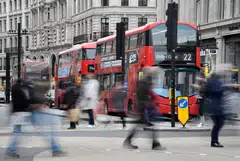 Shoppers in Oxford Circus in the heart of London's retail shopping area. The typical UK household will take a permanent 3.7 per cent hit to its income with the increase in personal taxes, says the Resolution Foundation.