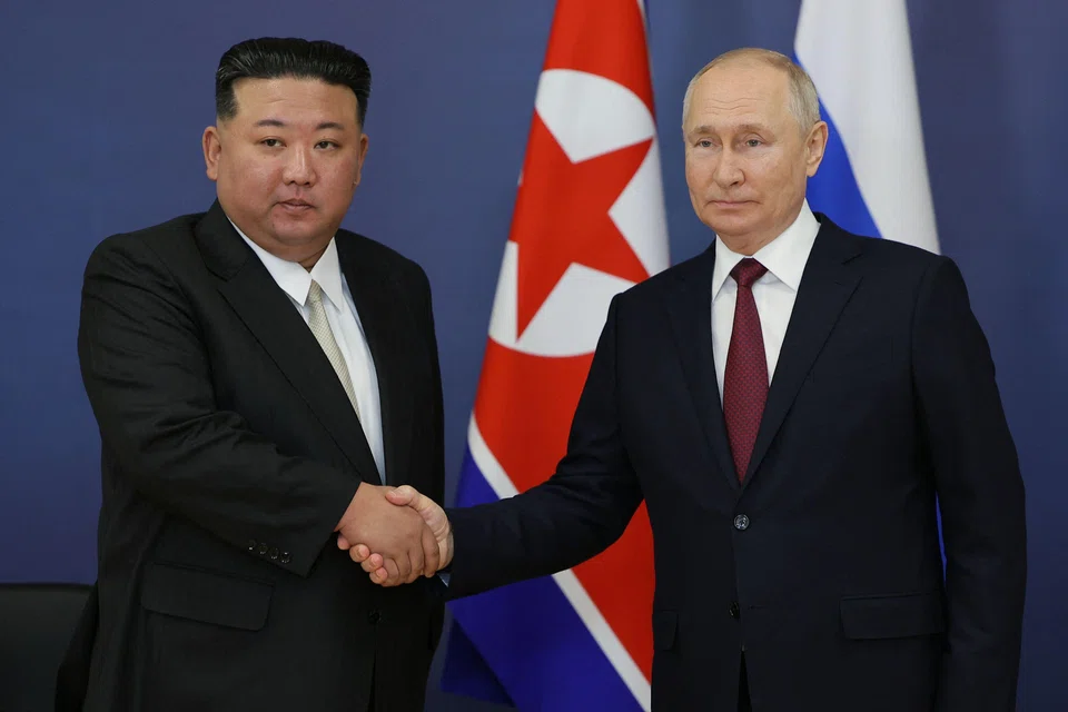 The growing ties between (from left) Kim Jong Un and Vladimir Putin in recent years have worried the US and its allies.