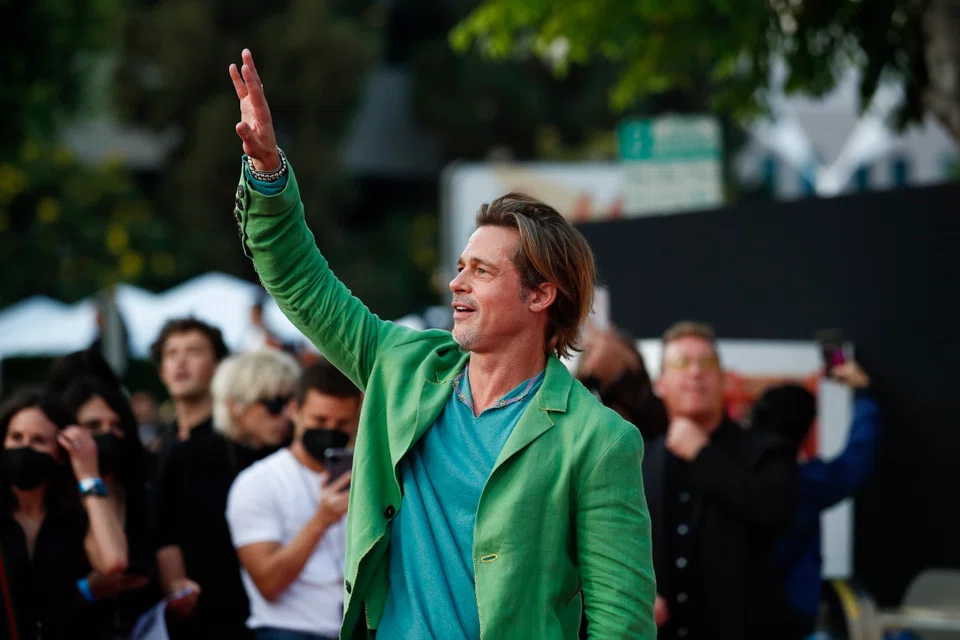 US actor Brad Pitt at the premiere of the movie Bullet Train at the Regency Village Theater in Los Angeles on Aug 1.