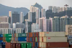 Overseas shipments fall 5.3 per cent from a year earlier to HK$380 billion.