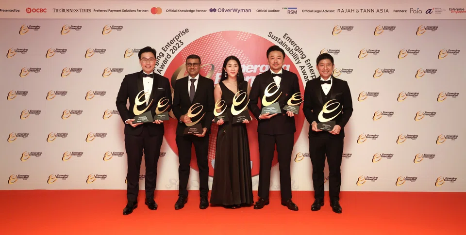 From left: NEU Battery Materials' Bryan Oh; Aprisium's Raghav Narayan; N&E Innovations' Didi Gan; Flex Fuel Hydrogen Development's Steven Fong; and Redex Group's Kang Jen Wee.