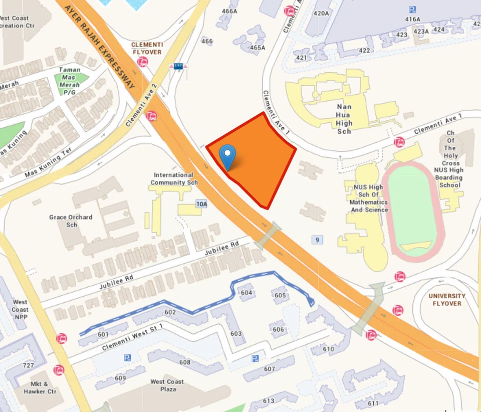 The Clementi Ave 1 site has an area of 13,451.1 sq m and can potentially yield 500 housing units.