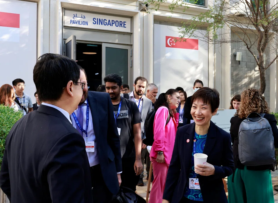 Minister for Sustainability and the Environment Grace Fu at the Singapore Pavilion in Dubai. Observers said Singapore scored some wins at COP28 this year, leading the way for early phase-out of coal plants in the region.