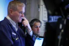 The Dow Jones Industrial Average falls 52.00 points, or 0.16 per cent, at the open to 33,455.50.
