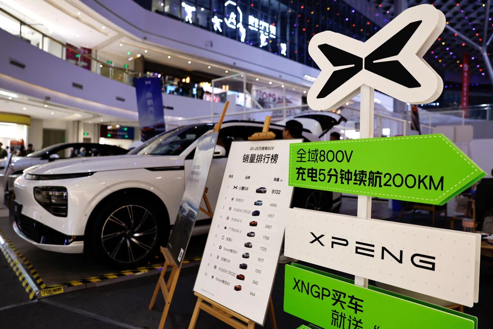 Chinese EV maker Xpeng's operating loss for the third quarter stood at 3.16 billion yuan (S$588 million), compared with the estimates of 3.79 billion yuan.