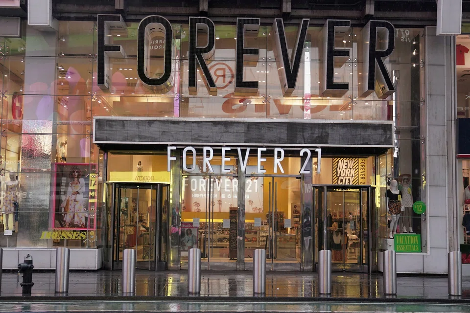 A closed Forever 21 store is pictured in Times Square following the outbreak of Covid-19 in the Manhattan borough of New York City, March 2020.