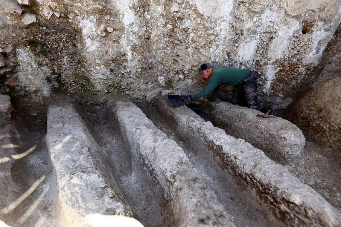 The knee-deep channels, dating back 2,800 years, are located outside Jerusalem’s walled Old City.