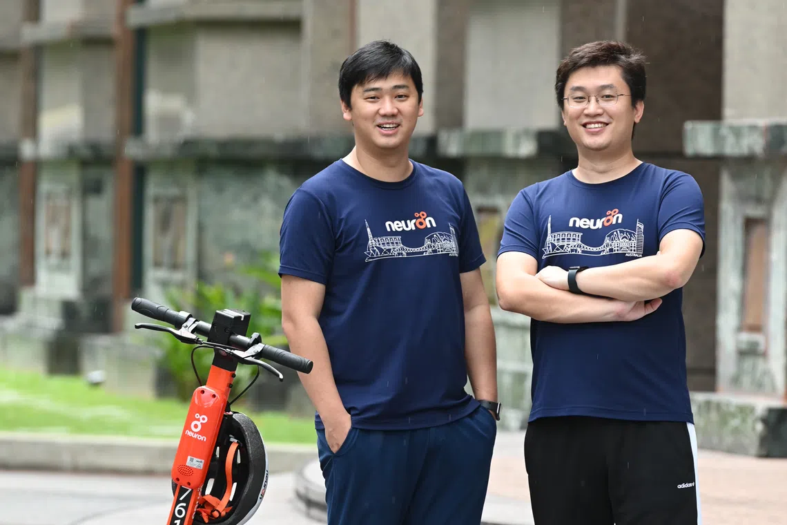 Neuron Mobility co-founders Zachary Wang (left) and Harry Yu.
