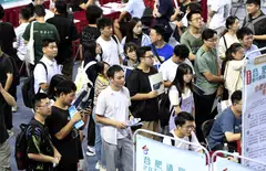 University graduates attend a job fair in Hefei, Anhui province, China, Sept 4, 2023. On Wednesday, China's statistics bureau is expected to omit for the fourth consecutive month the release of youth unemployment data, suspended in July after reaching a record 21.3 per cent in June, just as 11.6 million fresh graduates were entering the job market.
