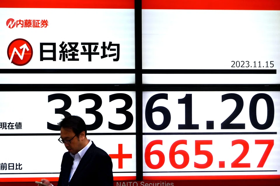By 0151 GMT, the Nikkei index had risen 1.6 per cent to 34,316.66, crossing the 34,000 level for the first time since March 1990.