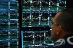 The Dow Jones Industrial Average closed 0.6 per cent higher at 33,604.65 on Monday.