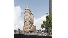 An artist's impression of Yardhouse, an upcoming UK private rented sector development spanning 17 storeys. 
