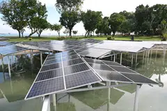 Solar panels deployed at Singapore's Kusu Island. The country is committed to accelerate its shift to low-carbon energy sources. 