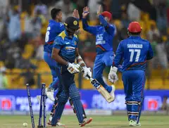 Sri Lankan skipper Dasun Shanaka (second-left) said his team had also struggled to acclimatise. 