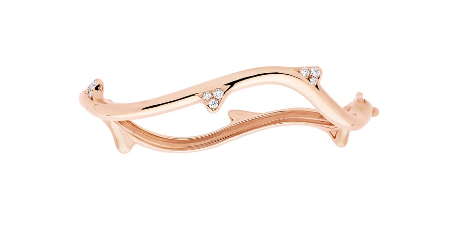 Bois de Rose bracelet in pink gold and diamonds. 
