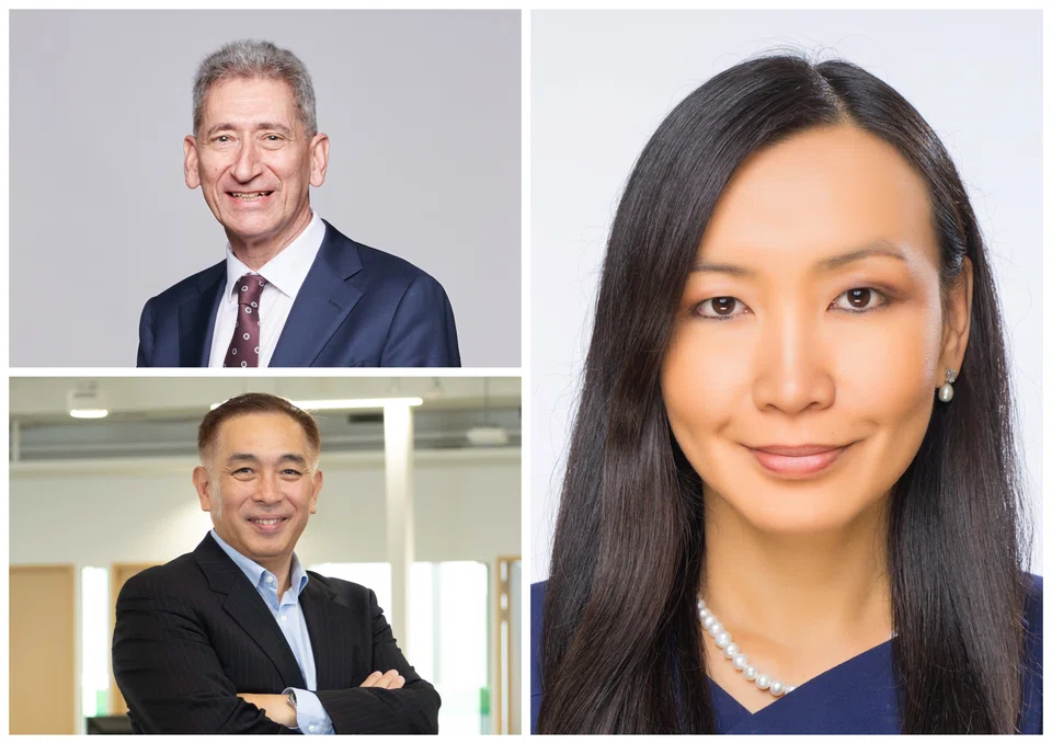 Clockwise from top left: Seatrium chairman Mark Gainsborough; Neo Gim Huay, managing director of the centre for nature and climate at the World Economic Forum; and Yoon Young Kim, Schneider Electric’s cluster president for Singapore, Malaysia and Brunei. 