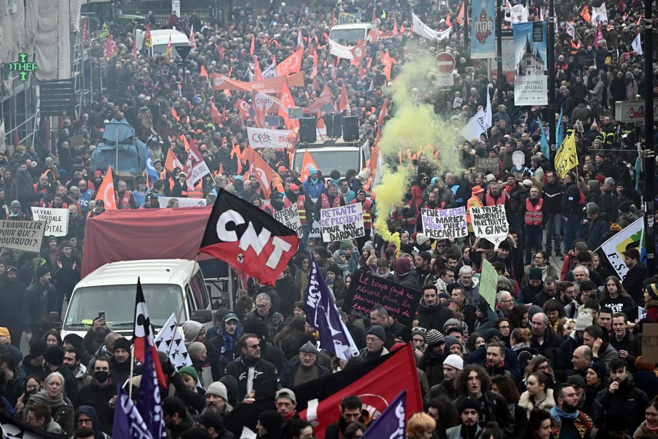 Protests against the new law, which also accelerates a planned increase in the number of years one must work to draw a full pension, have drawn huge crowds in rallies organised by unions since January.