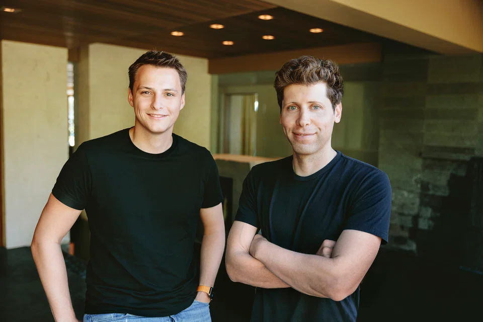 Tools for Humanity co-founder and CEO Alex Blania (left) and OpenAI chief executive officer Sam Altman.
