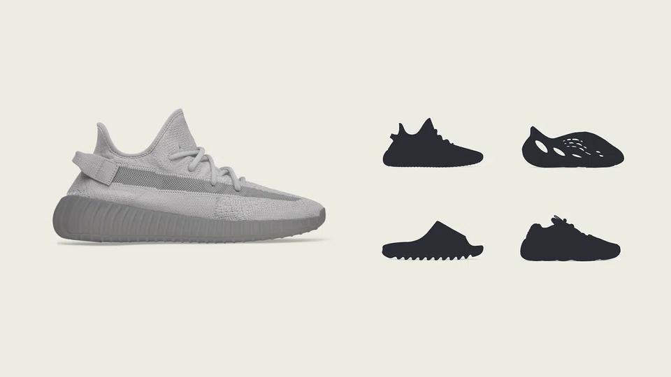 The offerings will include some of the most popular Yeezy designs, including the 350 V2 sneaker in steel gray.