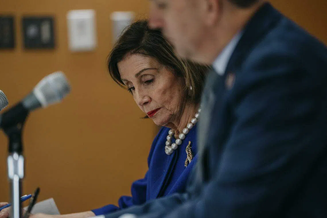 US House Speaker Nancy Pelosi said the attacks on her husband in October and on the Capitol last year were “fueled by misinformation.” 
