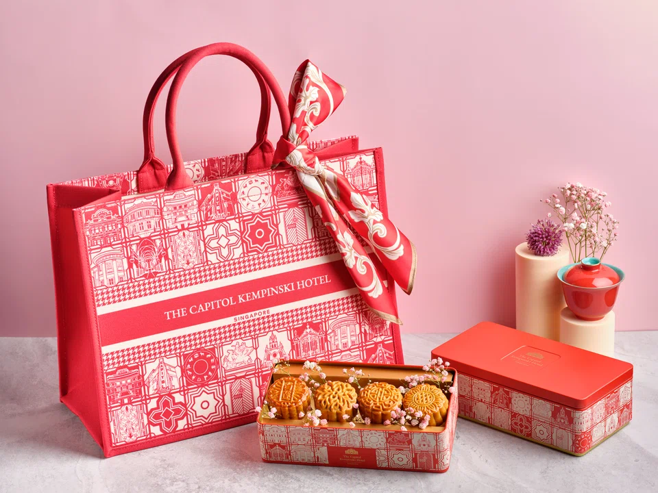 Capitol Kempinski Red Tin Box and Red Tote Bag.