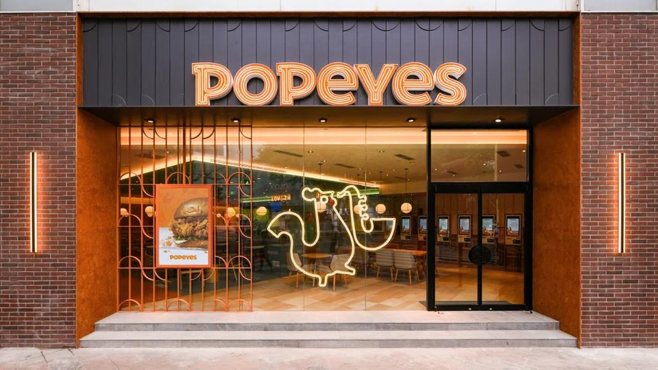 A Popeyes outlet in China with a refreshed storefront. Fei Siong Group is looking to revamp the storefronts of the fried-chicken chain's existing outlets, open new ones, automate its kitchens and tweak the menu in Singapore.