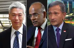 The High Court has granted default judgment in favour of ministers K. Shanmugam (centre) and Vivian Balakrishnan (right), after Lee Hsien Yang failed to respond to their defamation suits against him.