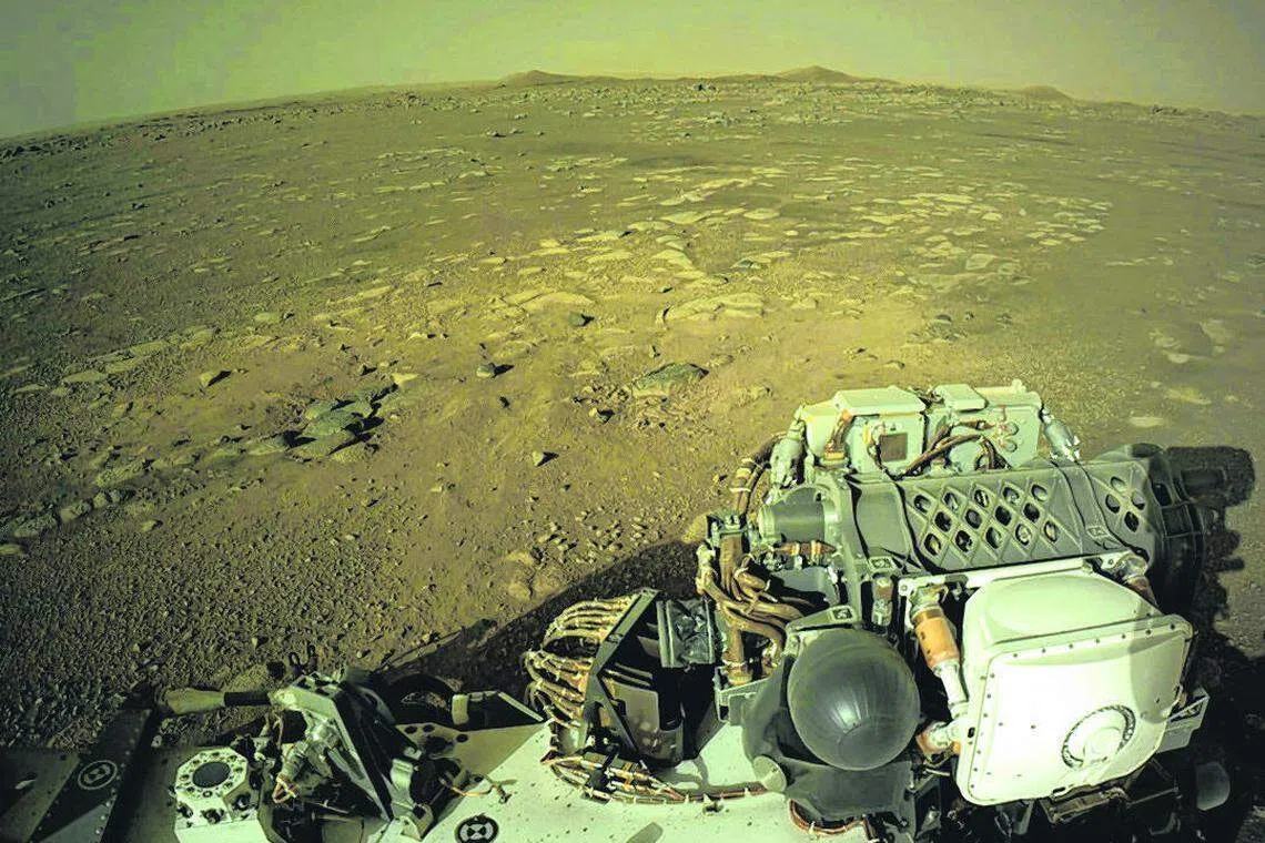Soundings from the rover’s Rimfax radar instrument allow scientists to peer underground to get a cross-sectional view of rock layers 20 metres deep.