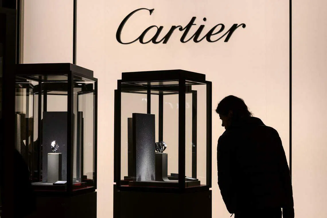 Cartier jewellery owner Richemont says sales rose to 5.59 billion euros (S$8.18 billion) in the three months to the end of December.