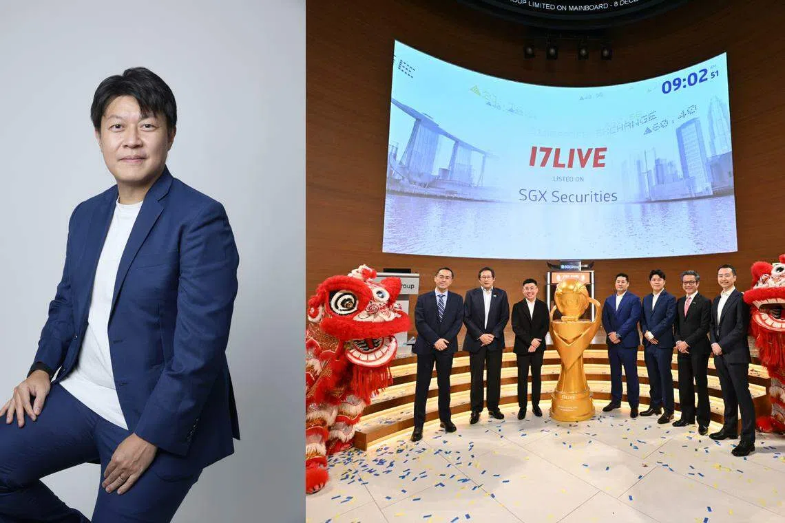 Ng Jing Shen (left), chief technology officer of 17Live. The livestreaming platform listed on the Singapore Exchange after completing a business combination with Vertex Technology Acquisition Company. 
