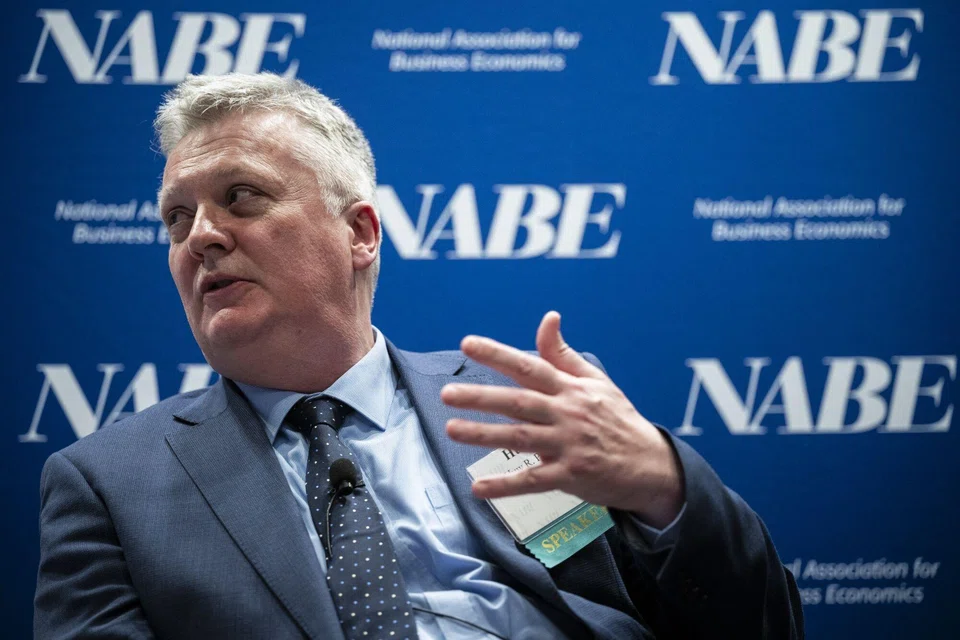 Huw Pill, chief economist at the Bank of England, speaks during the National Association of Business Economics economic policy conference in Washington, DC, Feb 16, 2024. 