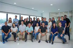 The team at Vertex Ventures Southeast Asia and India led by managing partner Chua Joo Hock (standing, sixth from right). The Temasek-linked venture capital company was an early investor in tech unicorns such as Grab and fintech company Nium.