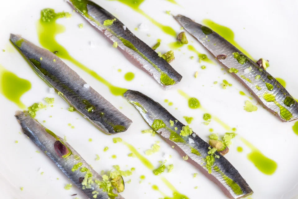 Anchovies at Table by Bruno Verjus, the No 10 ranked restaurant.