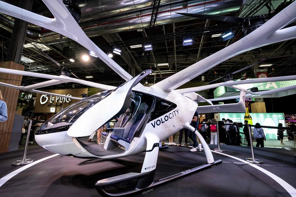A VoloCity urban air taxi by Volocopter on show at the Vivatech technology startups and innovation fair in Paris earlier this year.  