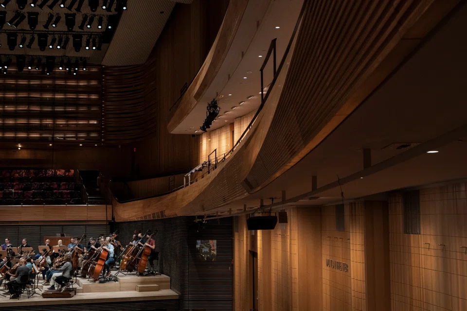 The New York Philharmonic rehearsing in the newly renovated David Geffen Hall; after years of missteps and false starts, the hall will reopen in early October following a US$550 million renovation. 