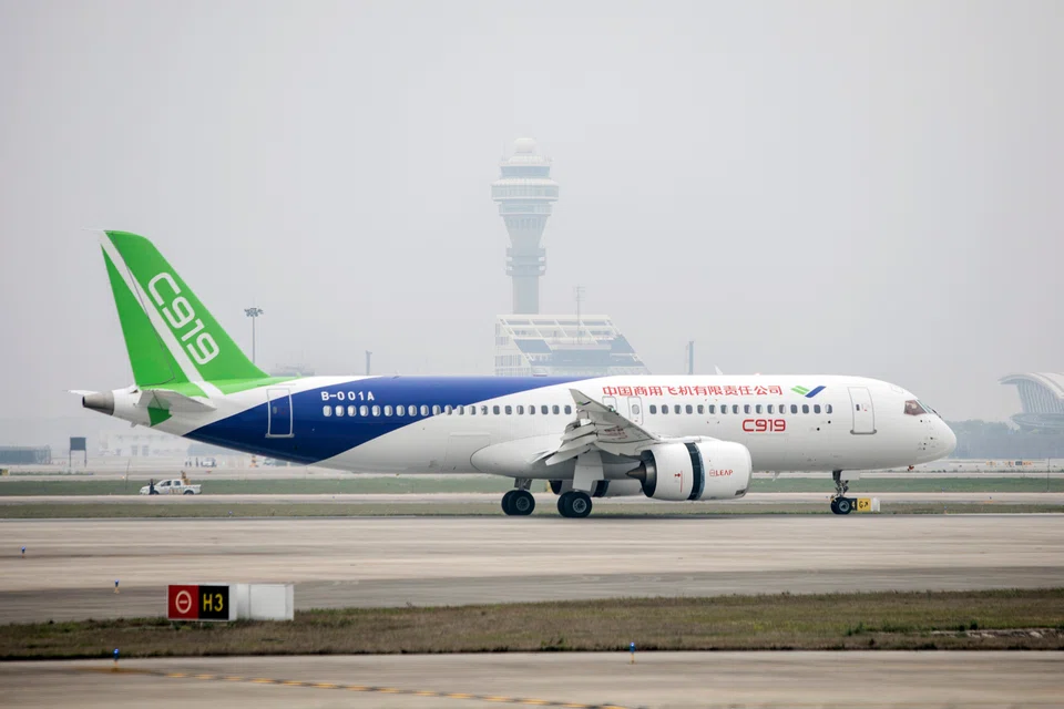 The C919, made by Commercial Aircraft of China, is one of five ordered by China Eastern to be delivered through 2023.