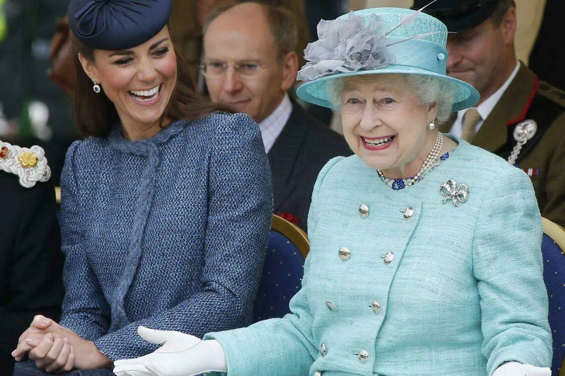 The fashion choices of Catherine, Princess of Wales, seen here with her late mother-in-law Queen Elizabeth II, are likely to come under increased scrutiny.