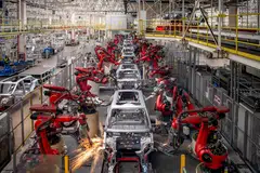 Electric cars being assembled at a factory in Jinhua, China. If a probe by the European Commission finds the state subsidies of Chinese electric cars to be unfair, it could result in countervailing duties.